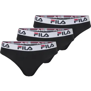 Brasilslip FILA "WOMAN BRAZILIAN SLIP", Damen, Gr. S, schwarz, Obermaterial: 95% Baumwolle, 5% Elasthan, bedruckt, unifarben mit Farbeinsatz, körpernah, Unterhosen Brasilslip, mit elastischem Logobund
