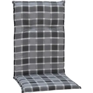 Gardenson Sesselauflage , Grau , Textil , Karo , Füllung: Schaumstoff, Fleece , 50x6x118 cm , Handmade in Europe , bügelfrei, pflegeleicht, für den Außenbereich geeignet, wetterfest, mittels Bändern zu befestigen , Gartenmöbel, Gartenpolster & Auflagen, Sesselauflagen