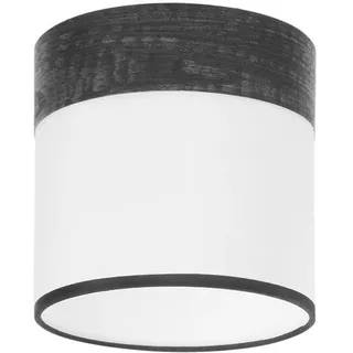 PRENDELUZ E14 Tischlampe, weiß und schwarzes Holz, 14 x 14 x 14 cm, ideal für dekorative Beleuchtung in Wohnungen und Büros.