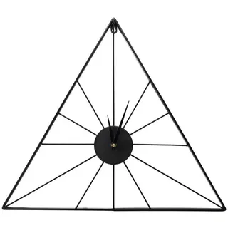 Art for the Home Wanduhr Dreieck 50x58cm , Schwarz , Metall , Grafikmuster , Dreieckig , 58x1x50 cm , FSC Mix , Dekoration, Uhren, Wanduhren