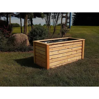 Hochbeet aus modernen Rhombusleisten Lärche natur Massivholz Pflanzbeet Kräuterbeet Gemüsebeet Größe: 150x60x72 cm