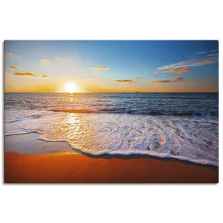 ARTland Wandbild »Sonnenuntergang und das Meer«, Strand, (1 St.), als Alubild, Outdoorbild, Leinwandbild, Poster in verschied. Größen, blau