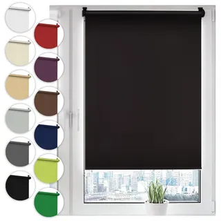 Sonello Verdunkelungsrollo Klemmfix ohne Bohren Rollo 110cm x 150cm Schwarz | Fenster Rollos Für Innen, Klemmrollo, Verdunklungsrollo, Sonnenschutzrollo, Seitenzugrollo für Fenster & Türen, Fensterrollo