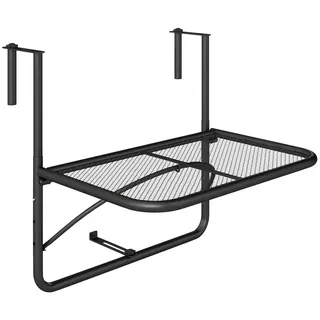 Outsunny Balkonhängetisch, Schwarz, Metall , 56x50x60 cm , Gartenmöbel, Gartentische, Balkontische