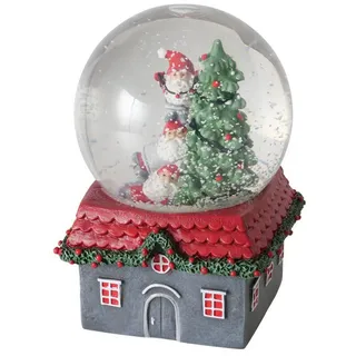 Boltze Home Schneekugel Haus Monti Ø10 cm , Kunststoff , 10x14.4x10 cm , Dekoration, Weihnachtsdekoration