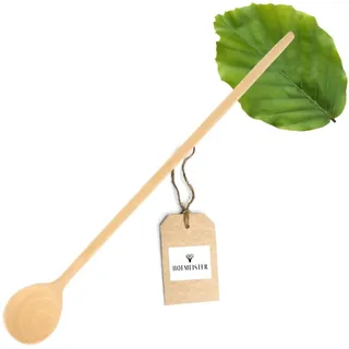 HOFMEISTER® Großer Holz-Kochlöffel, 40 cm, Naturprodukt: handgefertigt, plastikfrei, Keine Kratzer im Topf, unbehandelt, hitzebeständig, antibakterieller Rührlöffel, Buche, rund (1 Stück)