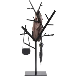 Kare Design Garderobenständer Technical Tree, Schwarz, Modern, Kleiderständer für Garderobe, Flur, Metall 201x91x30 cm (H/B/T)