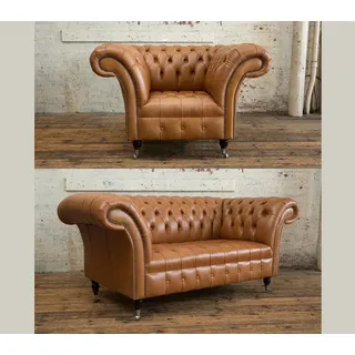 2+1 Sofagarnitur Chesterfield Textil Stoff Sofa Couchen Polster Set Garnituren