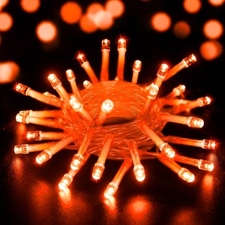 aifulo Halloween Lichterkette Batterie, 3M 30 LED Orange Herbst Deko Lichterkette mit Timer für Halloween, Herbst, Erntedankfest, Weihnachten, Party, Innen Flasche Deko