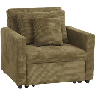 MCW Schlafsessel Grün , Textil , 100x86x88 cm , Wohnzimmer, Sessel, Polstersessel