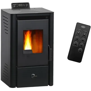Luft- Pelletofen Anita 9,4 kW Sannover Schwarz - Schwarz