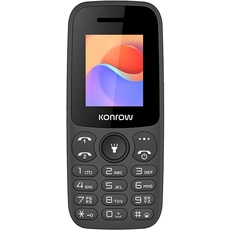 Konrow - MOBY - 2G GSM-Handy mit Dual-SIM - Display 1,77'', Speicher 32 MB Erweiterbar, Bluetooth 2.1, Micro USB, Akku 600 Mah, Kamera 0,04 Mpx - Schwarz