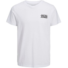 Bild Herren Rundhals T-Shirt JJECORP LOGO O-NECK S M L XL XXL Baumwolle, Größe:XXL, Farbe:White Slim/Small Print/Black 12151955