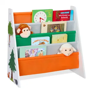 Relaxdays Kinderbücherregal Relaxdays 60 x 62,5 x 28 cm Holzwerkstoff mehrfarbig