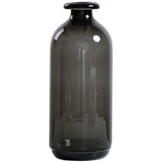 Cutfouwe Schwarze Glasvase 26 cm hoch, Moderne Blumenvase für Tischdeko | Handgefertigte Dekorative Große Rauchglas Vase für Küche Esszimmer Wohnzimmer Badezimmer Geburtstag Party Geschenke Festtagen
