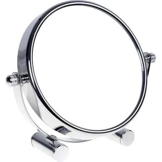 Kosmetik- und Standspiegel 360° drehbar mit 10-Fach Vergrößerung - Silber