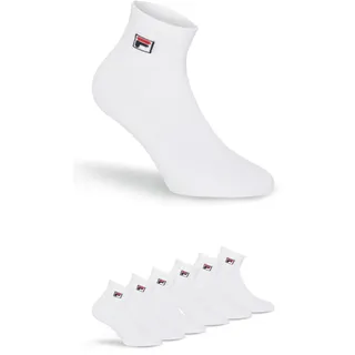 Kurzsocken FILA "UNISEX QUARTER PLAIN SOCKS", Damen, Gr. 35-38, weiß, Materialmix, unifarben, normal, Socken Kurzsocken, mit Logo-Schriftzug