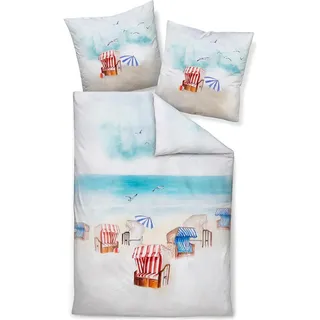 JANINE Bettwäsche modern art S 42141-02 himmelblau 135x200 cm + 80x80 cm)