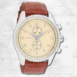 Oozoo Herren Armbanduhr Timepieces Analog Leder braun UOC6041A