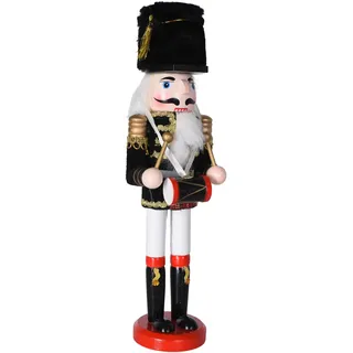Vintage Nussknacker Holz Weihnachtsfigur Trommelspieler Weihnachtsdeko 31cm