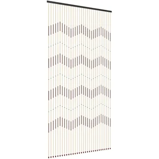 JJsdwin Bambusvorhang Balkontür, 31-Zeilen Perlenvorhang Türvorhang, Terrassentür Vorhang für Wohnzimmern, Balkonen, fliegen türvorhang 90x220cm, Braun, Beige