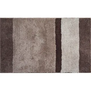 Grund Badteppich , Taupe , Textil , Streifen , rechteckig , 70x120 cm , Oeko-Tex® Standard 100, Made in Europe , für Fußbodenheizung geeignet, rutschfest , Heimtextilien, Badtextilien, Badematten