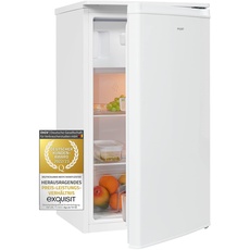 Bild Exquisit Kühlschrank KS5117-3-040E weiss | 81 l Volumen | Weiß | Glasablagen | Freistehend | LED-Licht | Kühlen und Gefrieren | Türanschlag wechselbar | Gemüsefach