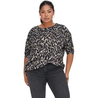 ONLY CARMAKOMA 3/4-Arm-Shirt CARALBA 3/4 Top, braun