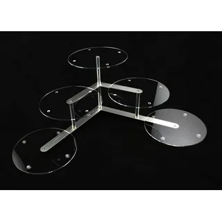 Aluminium Acrylglas Tortenetagere Tortenständer Rund Hochzeit 3 Etagen 5 Platten Ø 30 cm Etagere Buffet