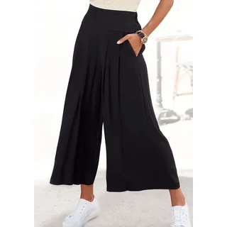 LASCANA LASCANA, Culotte mit Taschen weites Bein, luftige Viskose, sommerlich, modisch, schwarz,