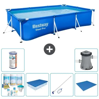 Bestway Steel Pro Rechteckig - 300x201x66 cm - 7-teilig S21547 - Blau