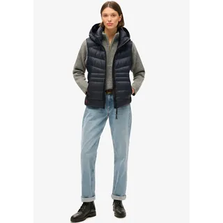 Superdry Steppweste »HOODED FUJI QUILT PADDED GILET«, blau