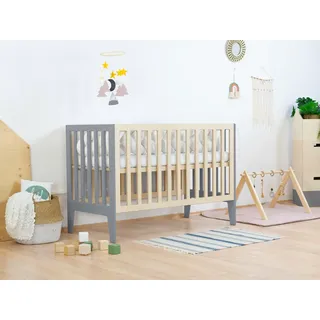 Babybett KIPPY 60 x 120 cm grau und lackiert - Grau