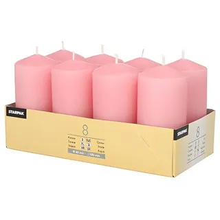 Papstar Stumpenkerzen 10 cm altrosa 8 St.