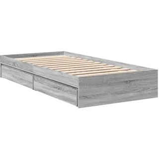 vidaXL Bettgestell mit Schubladen Grau Sonoma 90x200 cm Holzwerkstoff - Grau
