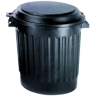 EDA 13001 NO PX60 Abfalleimer, 80 l, mit flachem Deckel, Polypropylen, Schwarz, Maße Ø 51 x H 67 cm