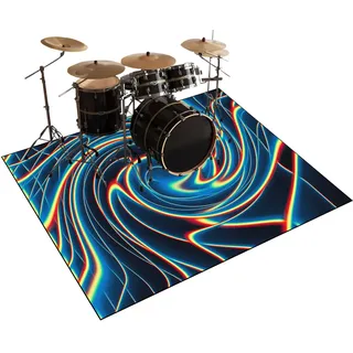 Qesjodfu 200 x 160 cm Schlagzeug Teppich E Drum mit Schallschutz, Schlagzeugteppich Schallschutz rutschfeste Teppich Schalldämmend Antivibrationsmatte Drum Teppich Trommelmatten-Teppich Drumteppich