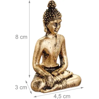 Relaxdays Relaxdays, Deko Objekt, Gartendeko Buddha (12.5 x 12.5 x 11.5 cm)