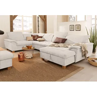 Home Affaire Wohnlandschaft HOME AFFAIRE "Lyla U-Form", beige (natur), B:352cm H:81cm T:214cm, Feinstruktur weich (100% Polyester);Luxus-Microfaser Lederoptik (100% Polyester);Microfaser PRIMABELLE (100% Polyester), Sofas, Wohnlandschaft, wahlweise mit Rückenfunktion 
