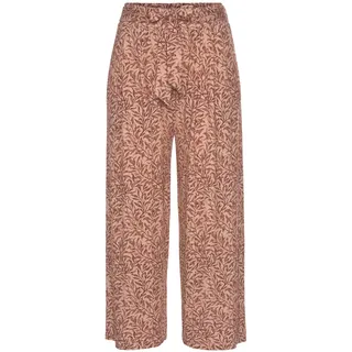 Beachtime Culotte mit Blätterdruck und Bindeband, luftig-leichte Sommerhose, rot