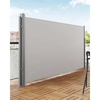 SONGMICS Standpfosten für Markisenkasten, Haltestange, keine Wandmontage der Markise erforderlich, nur für SONGMICS Einzel-Seitenmarkise mit Alu-Standpfosten geeignet, grau GSA002 - Grau