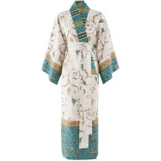 Bassetti OPLONTIS Kimono aus 100% Baumwollsatin in der Farbe Grün v.2, Größe: S-M - 9331461