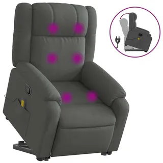 vidaXL Massagesessel mit Aufstehhilfe Dunkelgrau Stoff - Grau