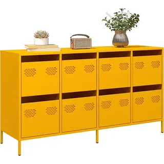 vidaXL Sideboard Senfgelb 135x39x73,5 cm Kaltgewalzter Stahl - Gelb