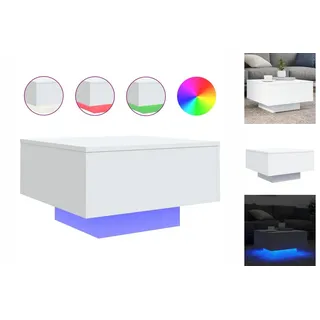 vidaXL Couchtisch mit LED-Leuchten Weiß 55x55x31 cm