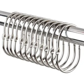 INF Vorhangringe / Duschvorhangringe 12er-Pack Schwarz