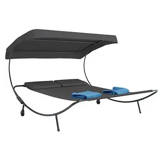 VCM Doppelliege 200 x 180 x 137 cm Grau