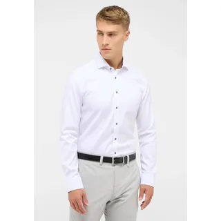Langarmhemd ETERNA "SLIM FIT", Herren, Gr. 43, Normalgrößen, weiß, Twill, 100% cotton, schmal, Manschette, Hemden Langarmhemd, NON IRON (bügelfrei)