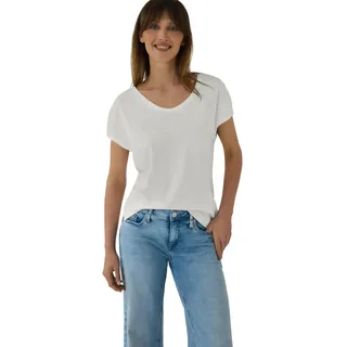 Street One Studio Dropped Shoulder Shirt mit V-Neck Off White 40