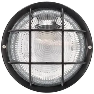 UNITEC Rundleuchte mit PVC-Korb für Innen und Außen, IP44, stoßfest, mit E27 Fassung, 230V, 50-60 Hz, schwarz, 60W